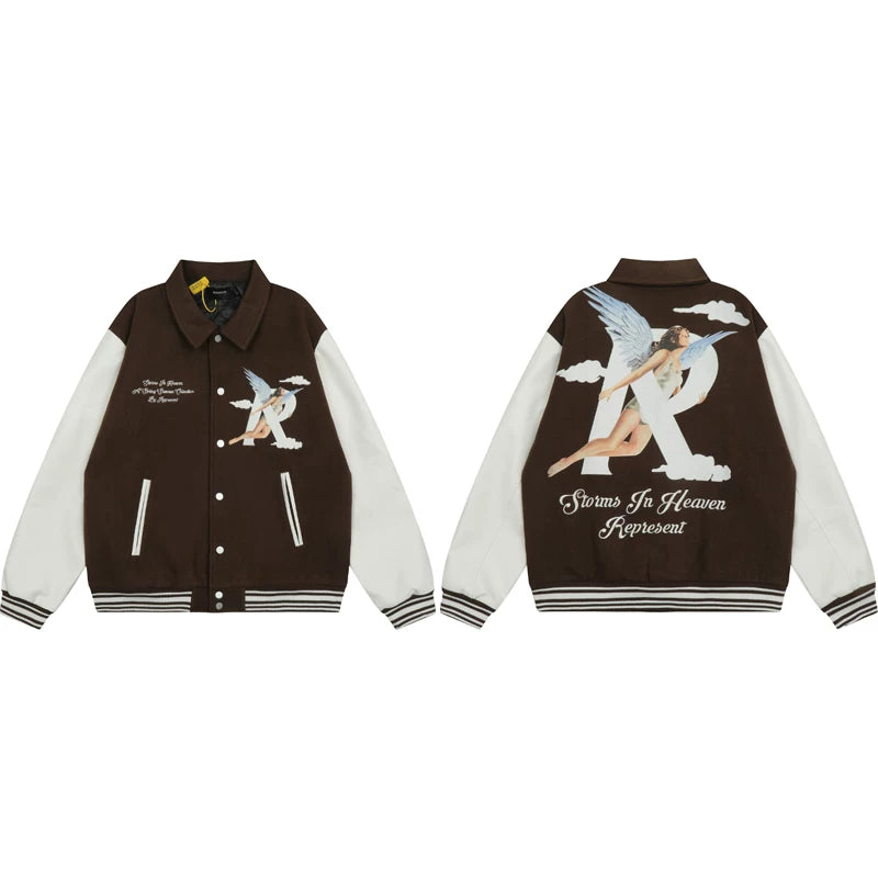 Represent Storms In Heaven Brown Varsity Jacket