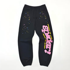 Spider sp5der punk star slogan print black jogger sweatpants