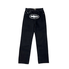 Corteiz X Slaughter Gang 21 Savage Black Straight Leg Jeans