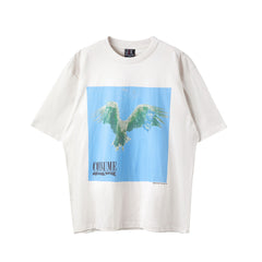 Saint Michael Consume Apocalypse Eagle Photo Vintage Off‑White Tee