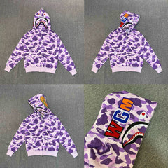 BAPE Shark Full Zip Hoodie Purple Camo Edition