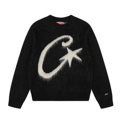 Corteiz C‑Star Fuzzy Jacquard Crew Neck Sweater
