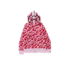 BAPE Shark Full Zip Hoodie – Dual Hood Pink Camo Edition