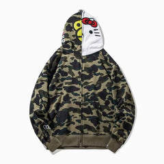 BAPE x Hello Kitty Shark Full Zip Hoodie Camo Edition