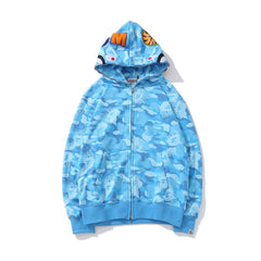 Bape Blue Camo Shark Full-zip Hoodie