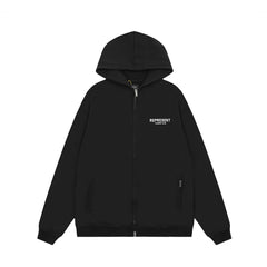 Represent Owners Club Small Logo Black Oversized Zip‑Up Hoodie