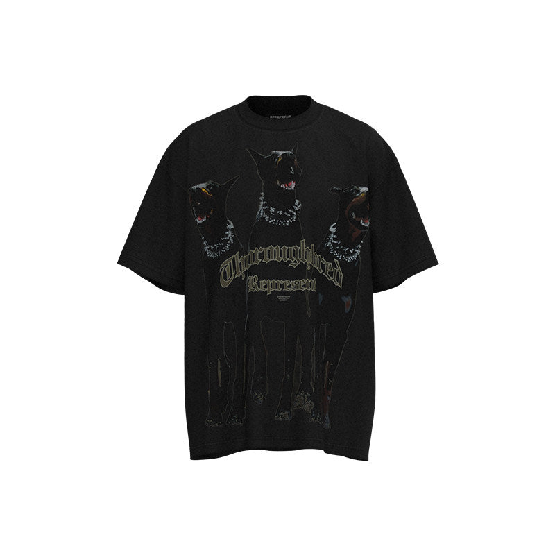 Represent Thoroughbred Doberman Graphic Print Oversized T‑Shirt