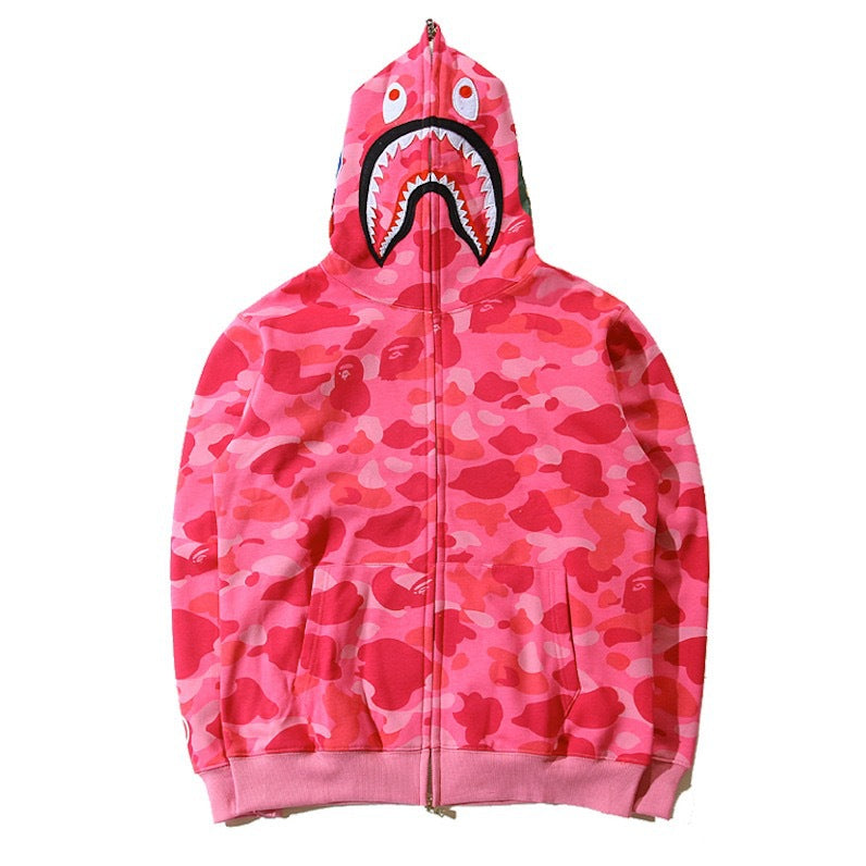 BAPE Shark Pink Camo Full Zip Hoodie
