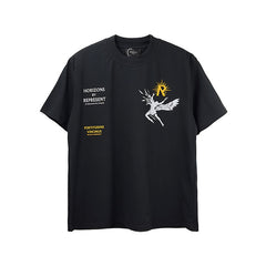 Represent Horizons Multi‑Chest Graphic Print Oversized T‑Shirt