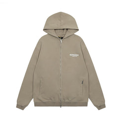 Represent Owners Club Taupe Oversized Full Zip‑Up Hoodie