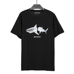 PALM ANGELS SPLIT SHARK BLACK OVERSIZED T‑SHIRT