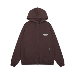 Represent Owners Club Brown Oversized Full Zip‑Up Hoodie