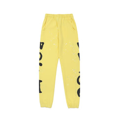 Spider Sp5der Side Logo Star Print Yellow Jogger Sweatpants