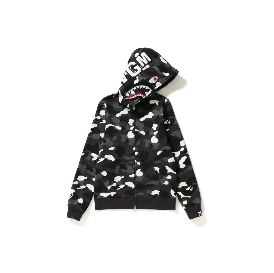 A BATHING APE ABC Camo Shark Full Zip Hoodie Black